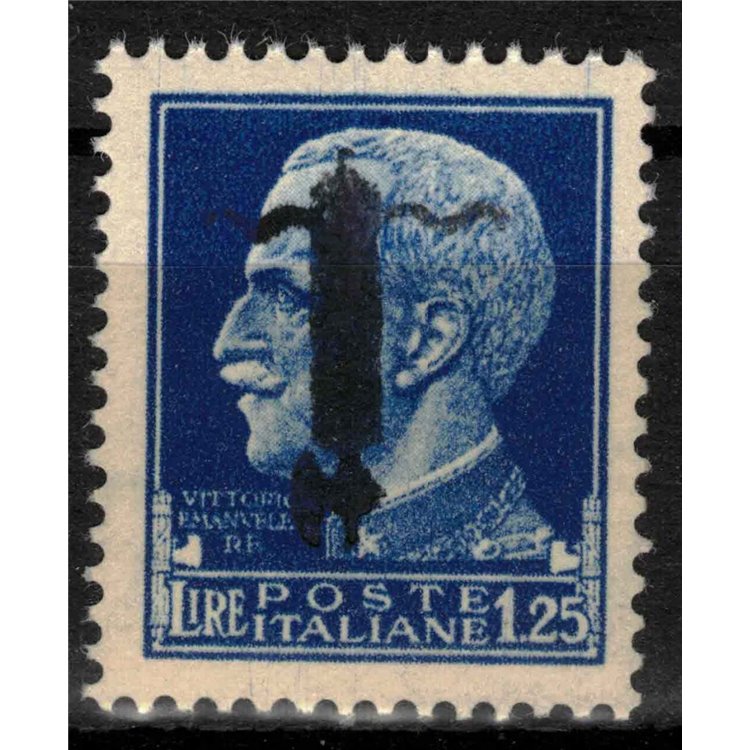 ITALY RSI 1944 Variety 1.25£ Imperial (color error, overprint upside down) MNH** ©