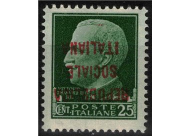ITALIA RSI 1944 Varietà 25c Imperiale (scambi soprast. capovolta) MNH** ©