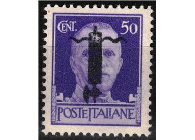 ITALY RSI 1944 Variety 50c Imperial (overlay inverted black bundle) MNH** ©