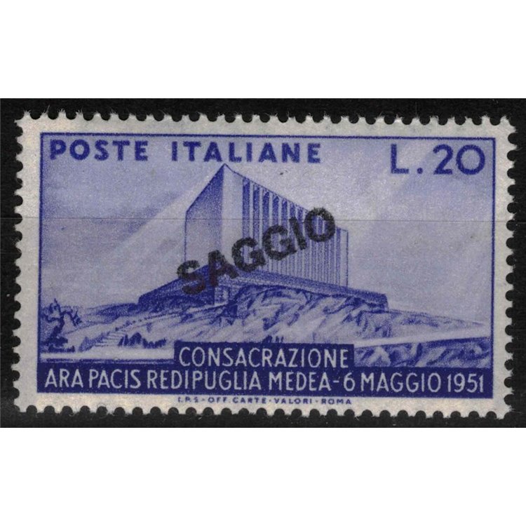 ITALIA 1951 Ara Pacis (Saggio) MNH** ©