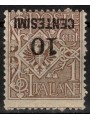 ITALY KINGDOM 1923-27 Variety 10c on 1 (reverse overprint) MNH**