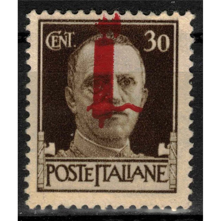 ITALY RSI 1944 Variety 30c Imperial (missing left ribbon) MNH**