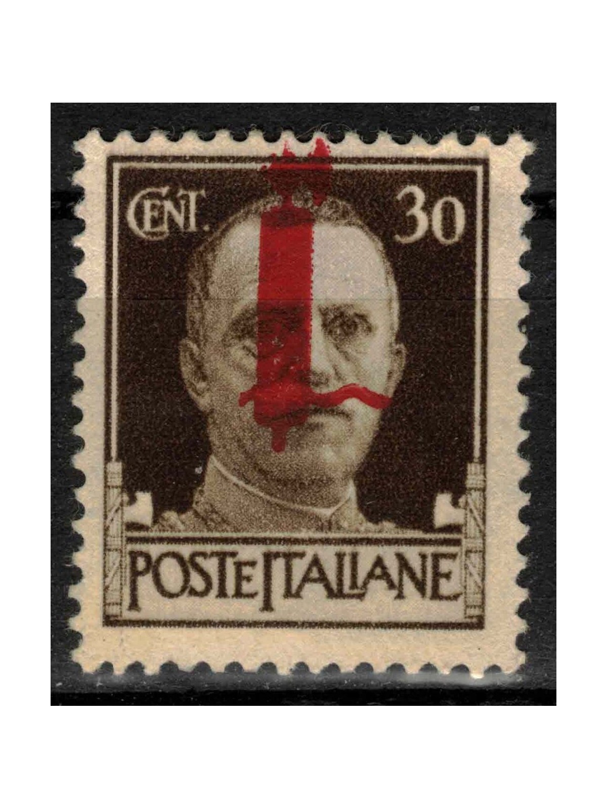 ITALY RSI 1944 Variety 30c Imperial (missing left ribbon) MNH**