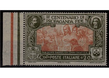 ITALY KINGDOM 1923 Variety 20c Propaganda Fide (Retouching) MNH**