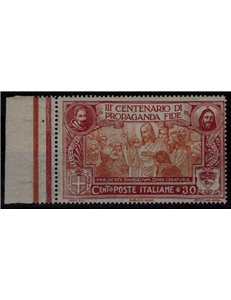 ITALIA REGNO 1923 Varietà 30c Propaganda Fide (Ritocco) MNH**