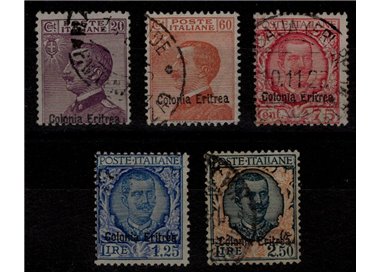 ERITREA 1928-29 Ordinary series 5v us ©