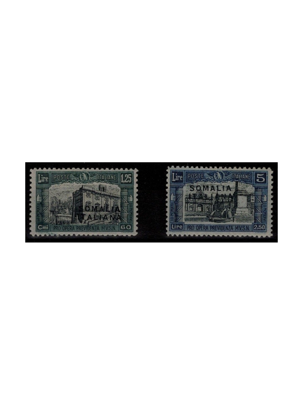 ITALIAN SOMALIA 1927 Militia I (unissued) 2v MH* (Deluxe)
