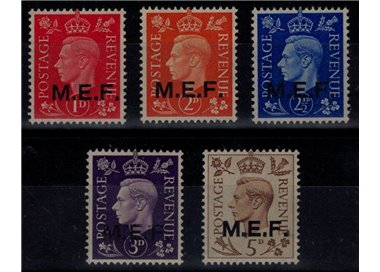 COLONIE (OCC. INGLESE) 1942 M.E.F. (Cairo) 5v MNH** ©