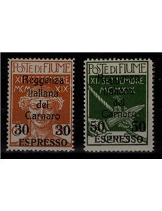 FIUME 1920 Italian Regency of Carnaro (Express) 2v MNH** ©
