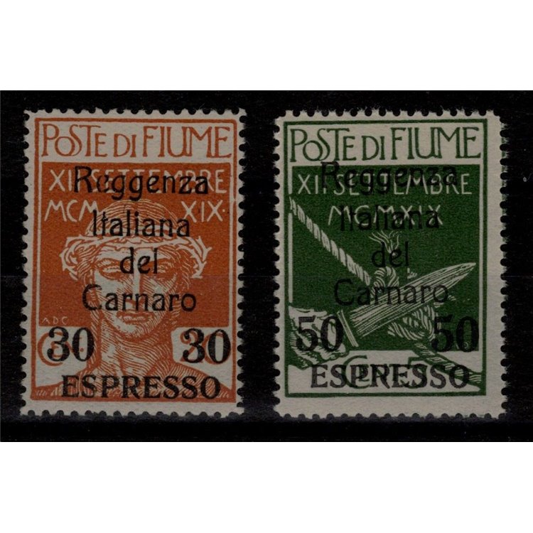FIUME 1920 Italian Regency of Carnaro (Express) 2v MNH** ©