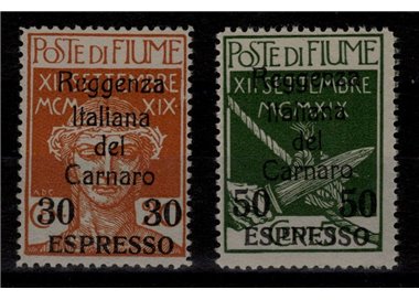 FIUME 1920 Italian Regency of Carnaro (Express) 2v MNH** ©