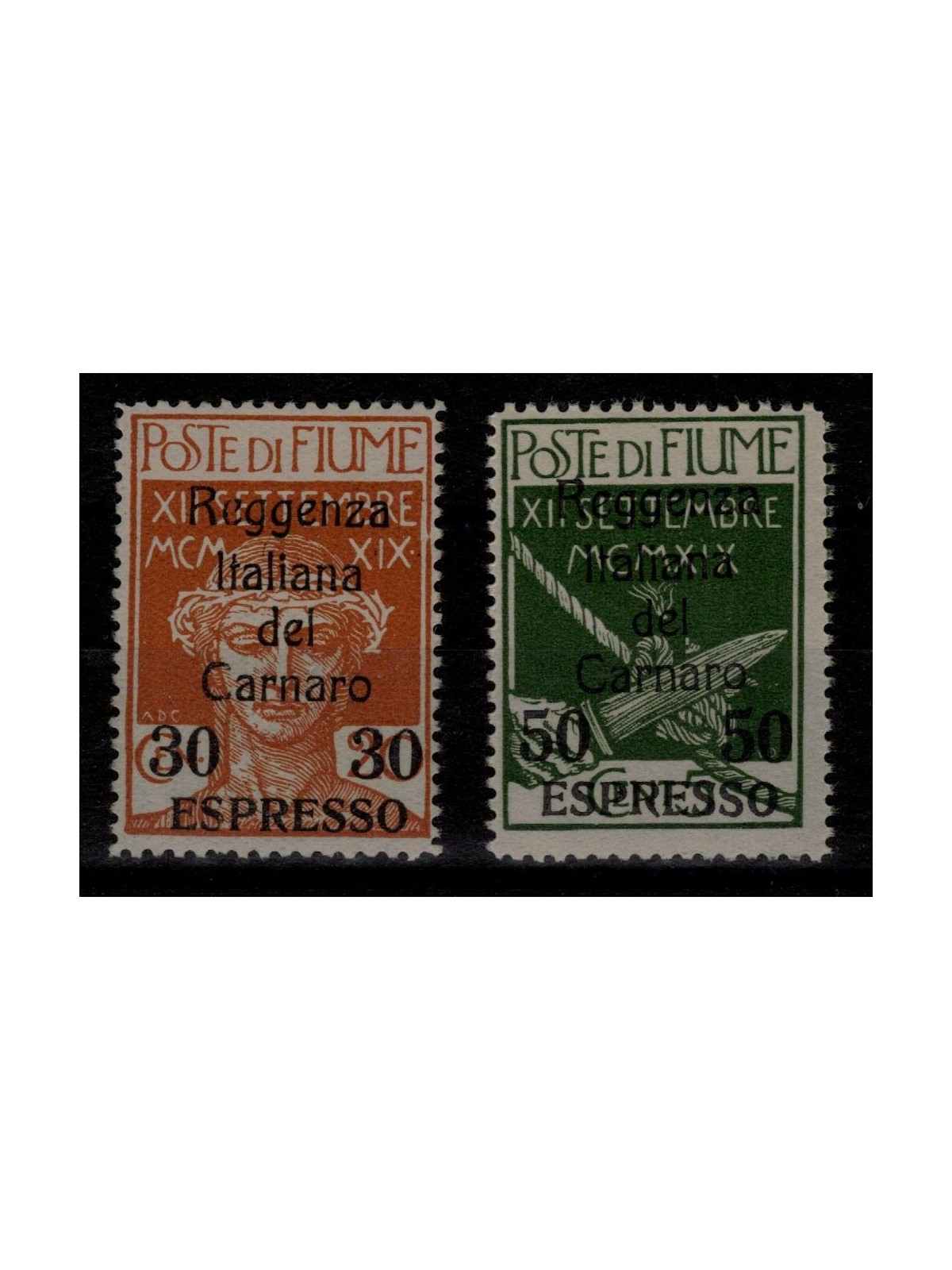 FIUME 1920 Italian Regency of Carnaro (Express) 2v MNH** ©