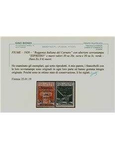 FIUME 1920 Reggenza Italiana del Carnaro (Espressi) 2v MNH** ©