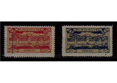 FIUME 1923 Espresso variety (double perforation) 2v MNH** ©