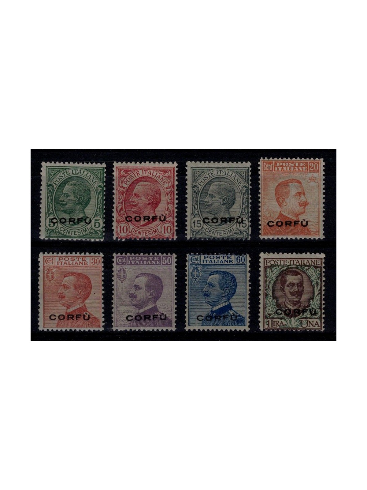 CORFU' (ITALIAN WEST) 1923 Ordinary set overprinted 8v MNH** ©