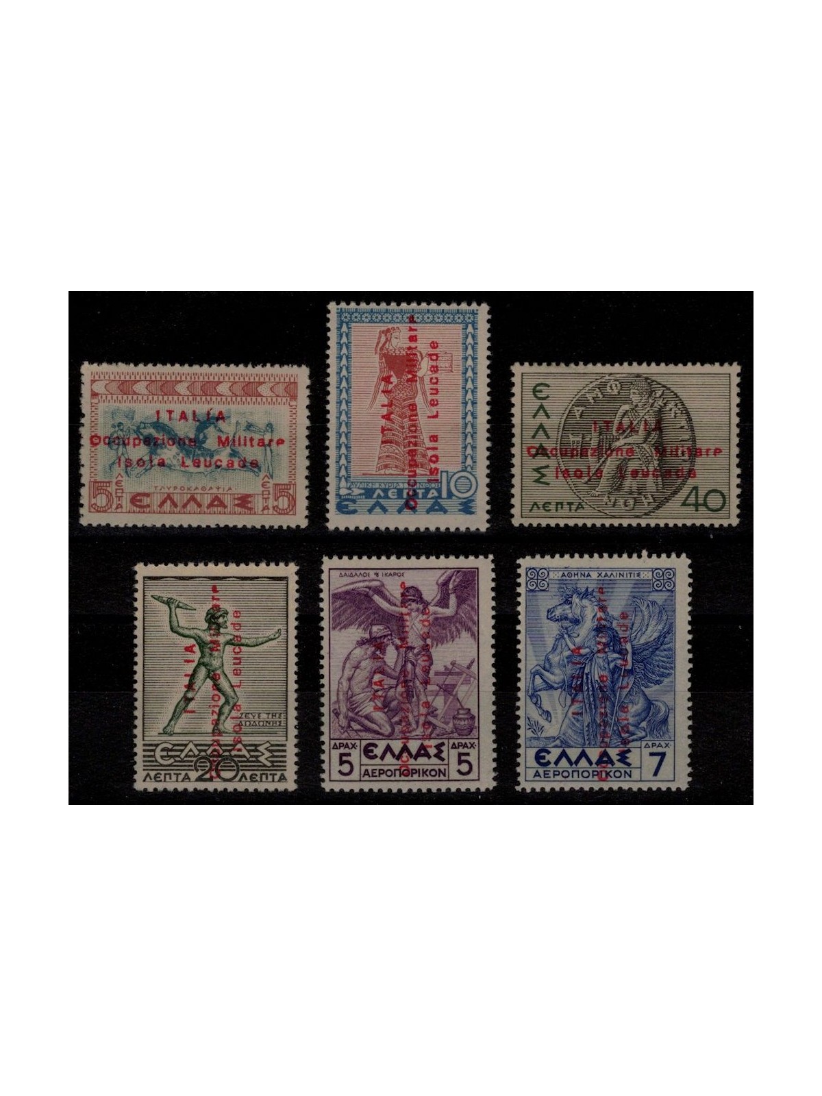 ISOLA LEUCADE (OCC. ITALIANA) 1941 Serie Mitologica (non emessi) 6v MNH** ©