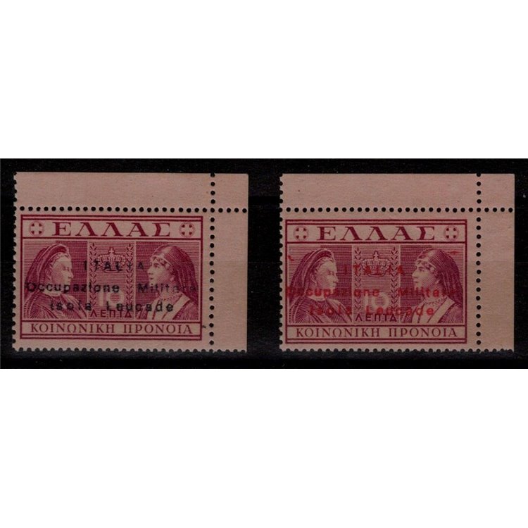 LEUKADE ISLAND (ITALIAN WEST) 1941 Charity Series 10 lepta 2v MNH** ©