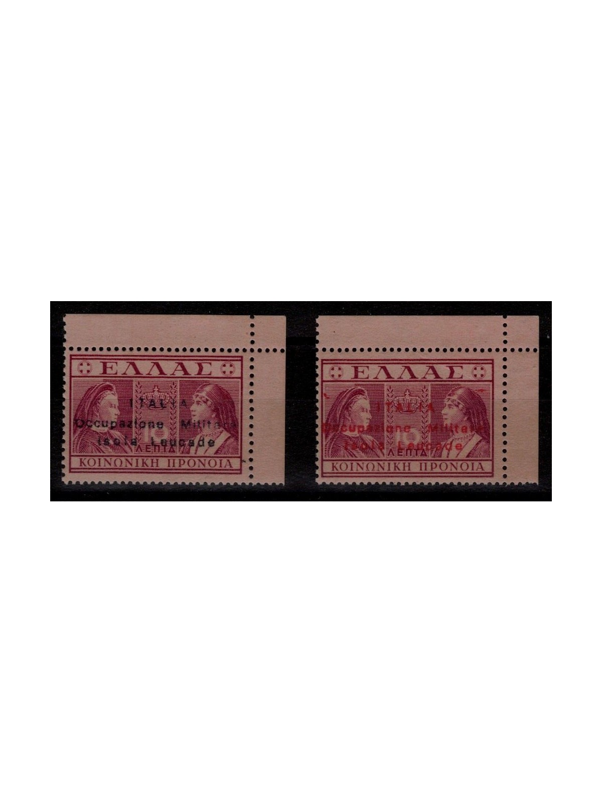 LEUKADE ISLAND (ITALIAN WEST) 1941 Charity Series 10 lepta 2v MNH** ©