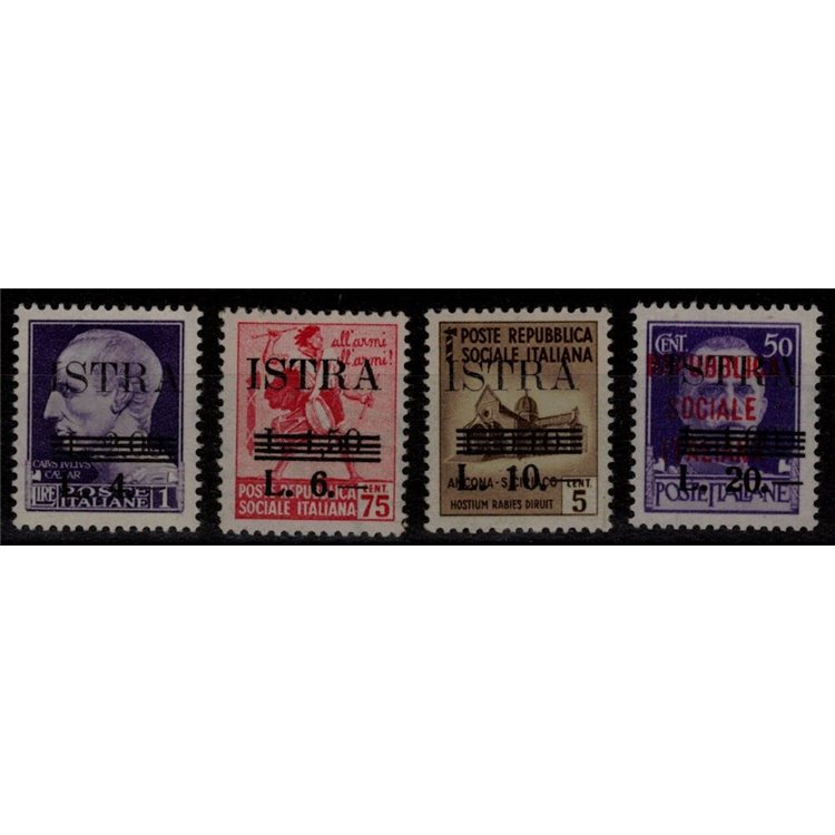 POLA - ISTRIA (OCC. JUGOSLAVA) 1945 Soprastampati, 2ª emissione 4v MNH**