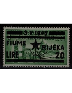 FIUME (OCC. JUGOSLAVA) 1945 Varietà Espresso (sole con 9 raggi) MH*