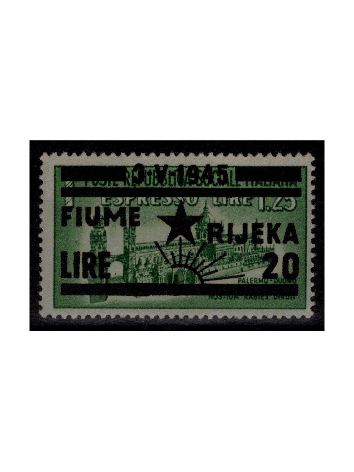 FIUME (OCC. JUGOSLAVA) 1945 Varietà Espresso (sole con 9 raggi) MNH**