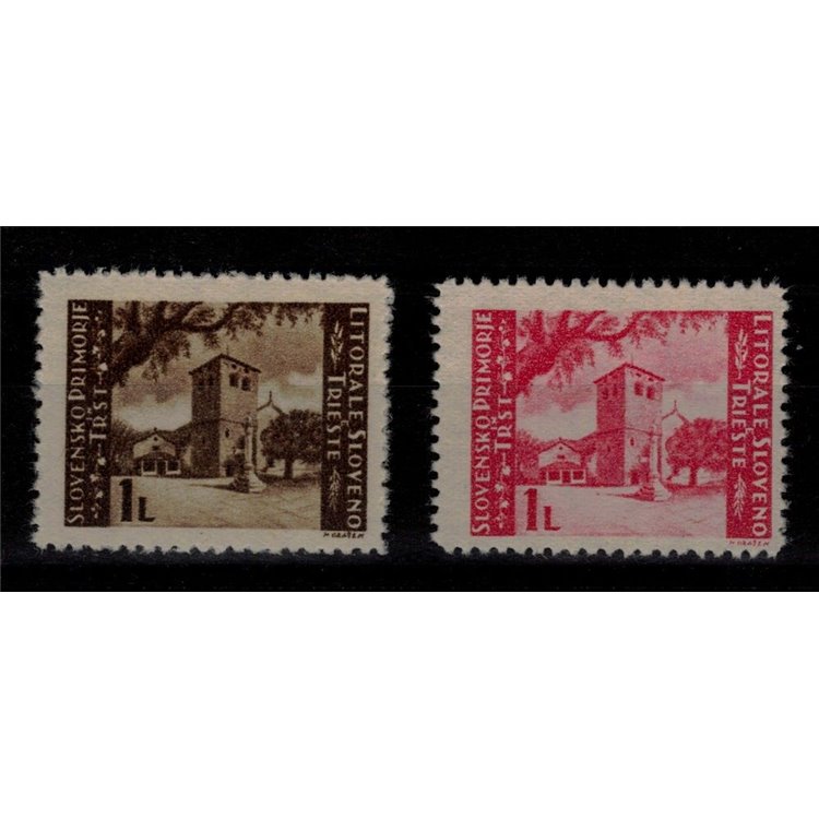 ISTRIA - SLOVENIAN COAST 1946 Cathedral of San Giusto (perf. 11½) 2v MNH**
