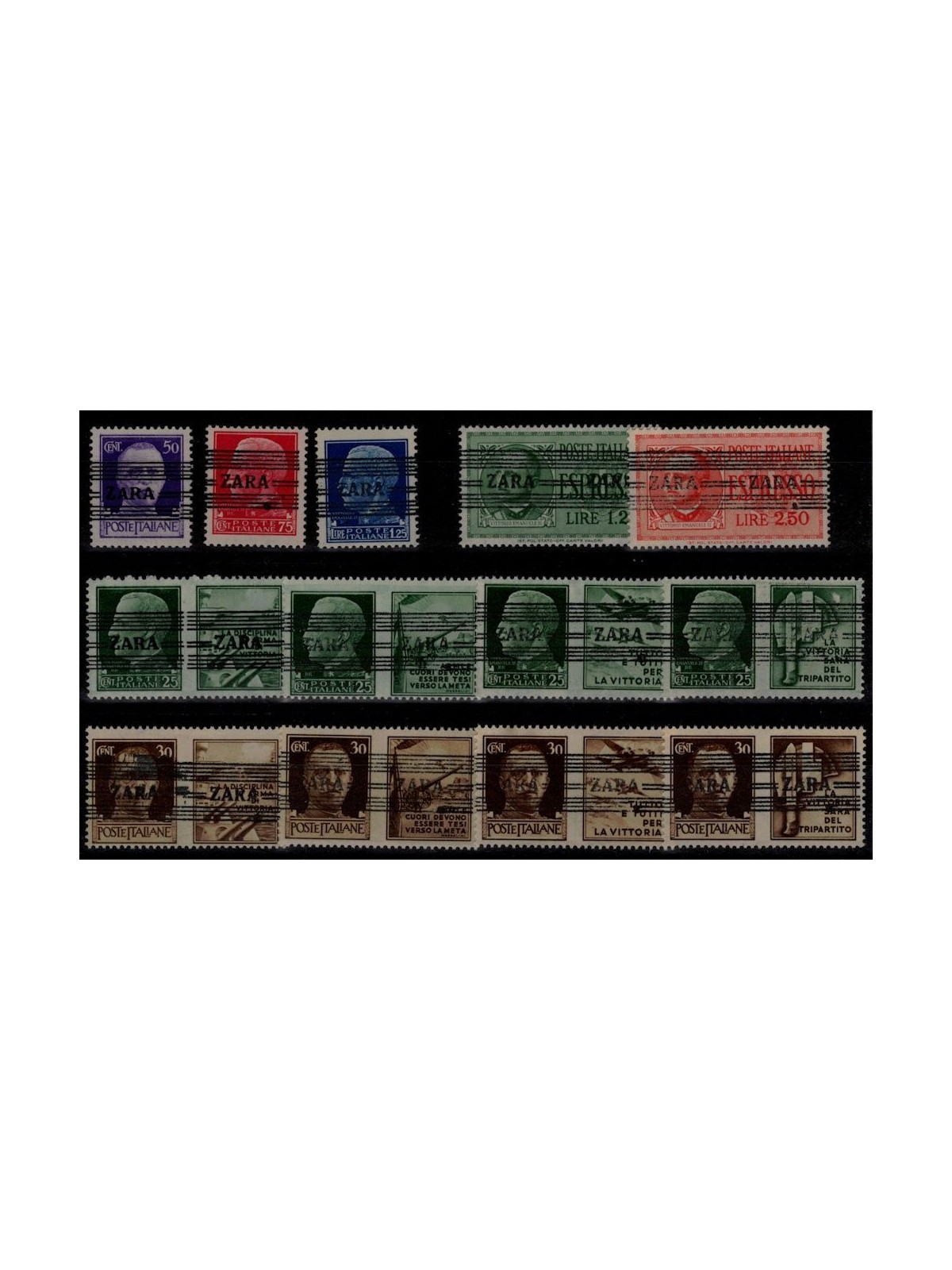 ZARA (OCC. TEDESCA) 1943 Imperiale soprast. fra righe orizzontali 13v MNH** ©