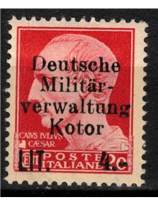 CATTARO (GERMAN OCC.) 1944 Variety £4 on 20c (smaller A and larger W) MH*