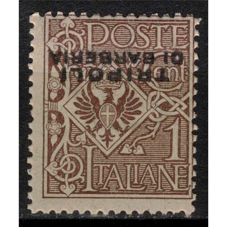 LEVANTE (TRIPOLI DI BARBERIA) 1915 Varietà 1c floreale (soprast. capovolta) MNH** ©