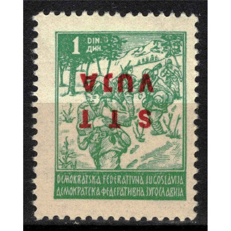 TRIESTE B 1949 Variety 1d green (upside down) MNH**