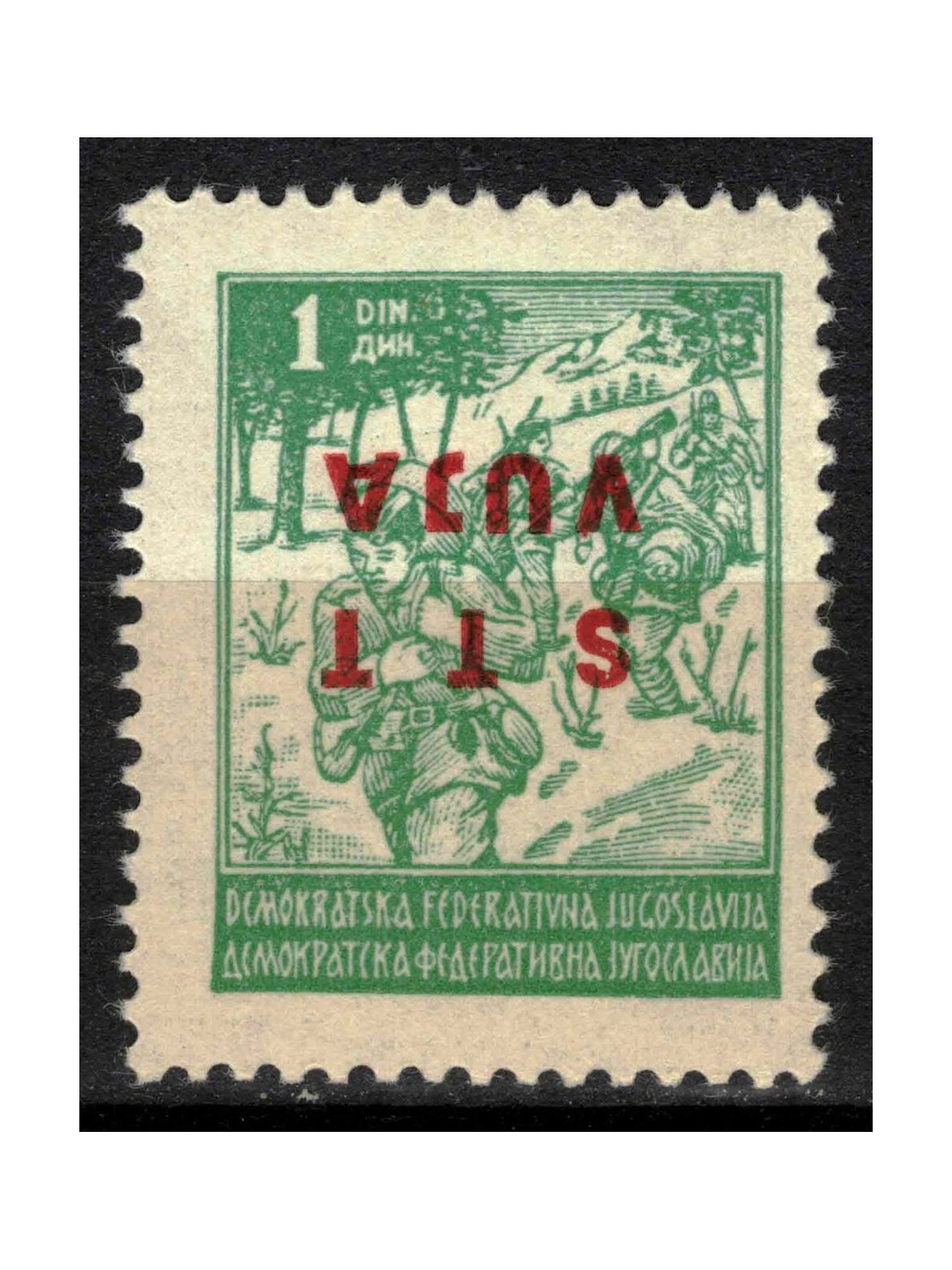 TRIESTE B 1949 Variety 1d green (upside down) MNH**