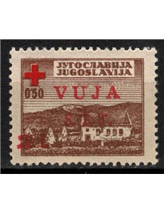 TRIESTE B 1948 Croce Rossa 2£ su 0,50 bruno (soprastampa rossa) MNH** ©
