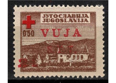 TRIESTE B 1948 Red Cross 2£ on 0.50 brown (red overprint) MNH** ©