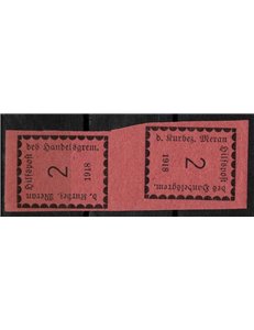 MERANO 1918 Rectangle figure 2h (tête-bêche pair) MNH** ©