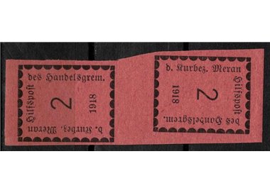 MERANO 1918 Rectangle figure 2h (tête-bêche pair) MNH** ©