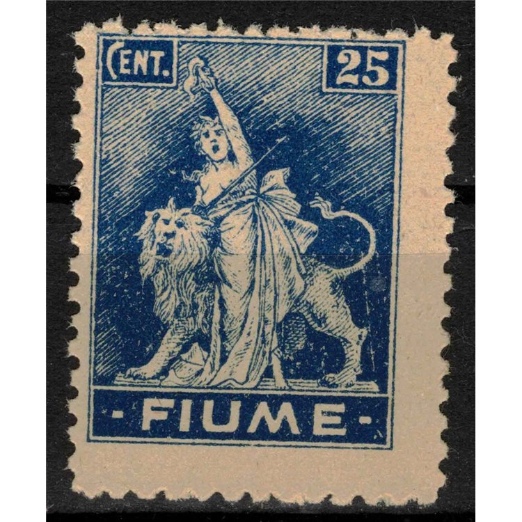 FIUME 1919 Allegory 25c ultramarine blue (perf. 10½) MNH** ©