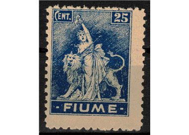 FIUME 1919 Allegory 25c ultramarine blue (perf. 10½) MNH** ©