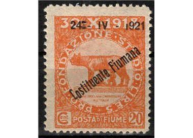 RIVER 1922 Variety 20c Pro Fondazione Studio (or moved fort.) MNH** ©