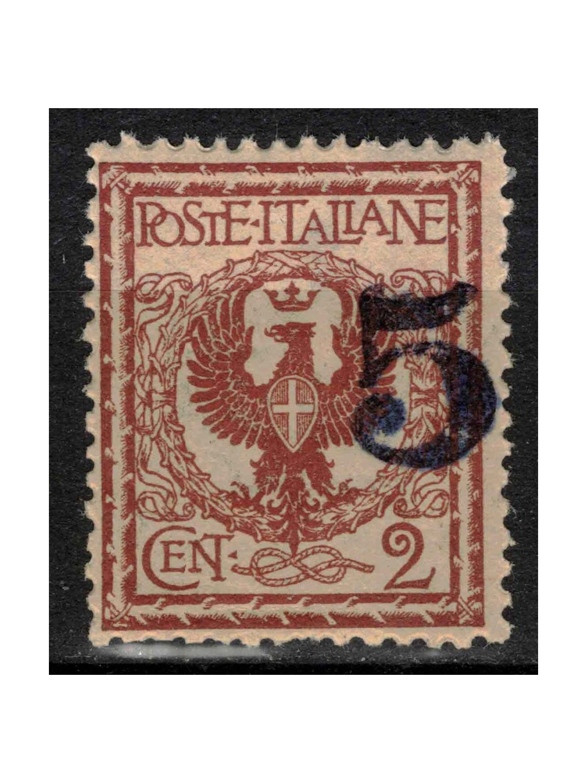 TRENTINO (BZ3) 1918-19 Floral Variety 2c (overlay fort. moved) MNH**