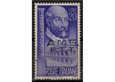 TRIESTE A 1949 Andrea Palladio Variety (overlay fort. moved) MNH**