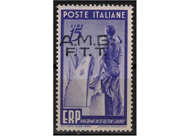 TRIESTE A 1949 Variety 15£ ERP (overst. fort. moved) MNH**