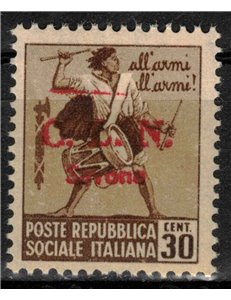SAVONA 1945 Monumenti distrutti 30c (filigrana ♔) MNH** ©