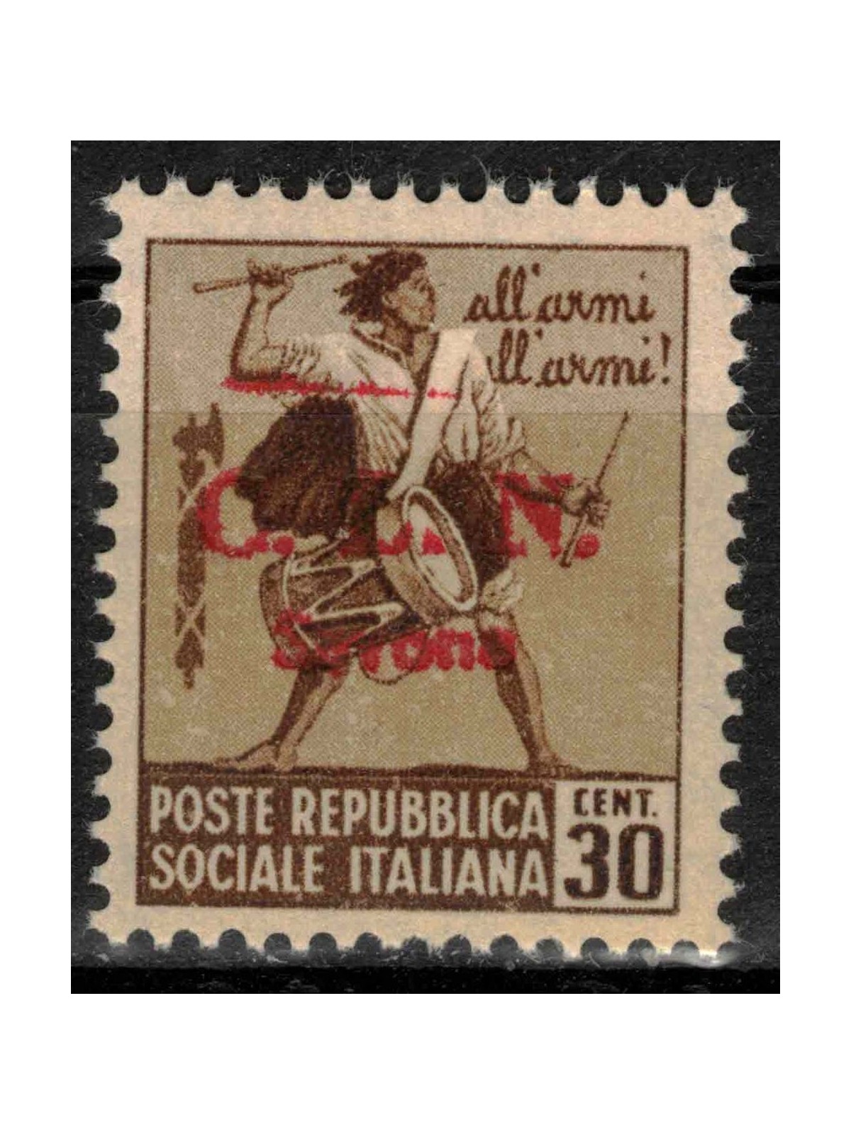 SAVONA 1945 Destroyed Monuments 30c (watermark ♔) MNH** ©