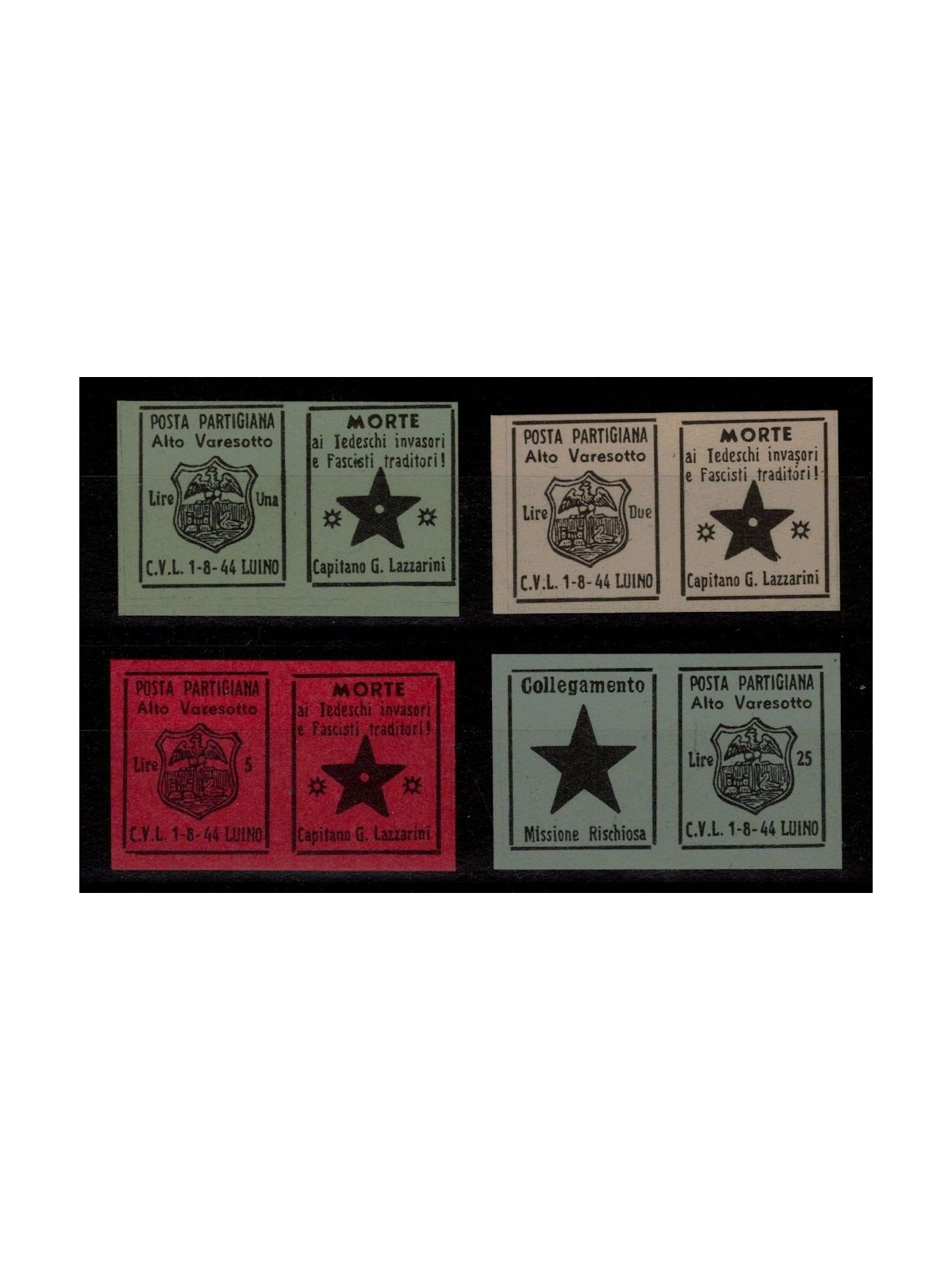 ALTO VARESOTTO 1944 Coat of Arms and Partisan Star 4v MNG ©