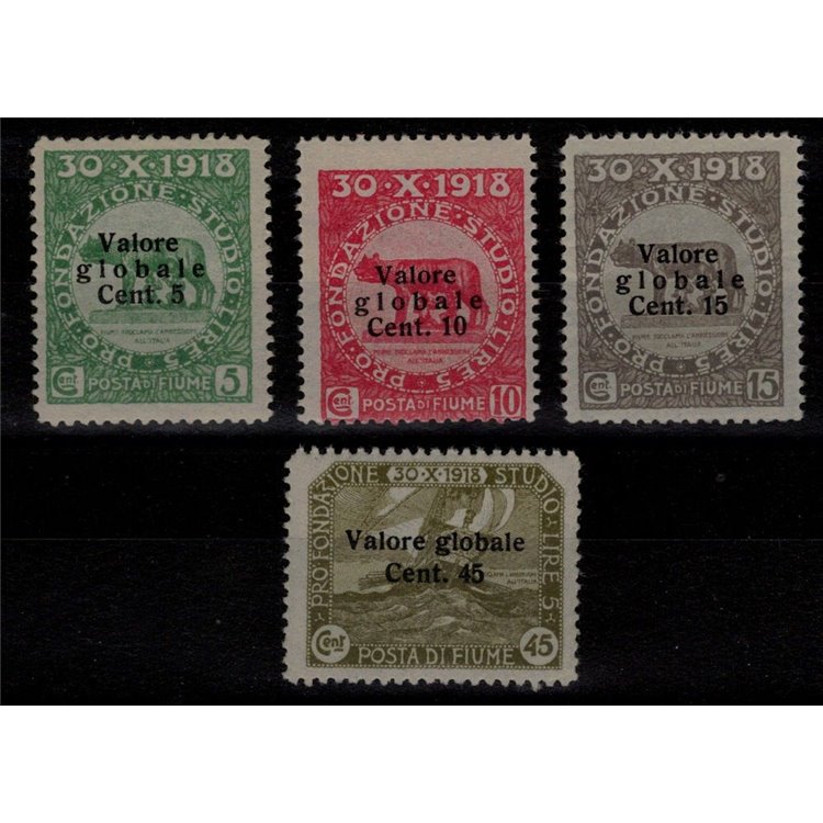 FIUME 1920 Valore globale 4v MNH** ©