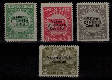 FIUME 1920 Valore globale 4v MNH** ©