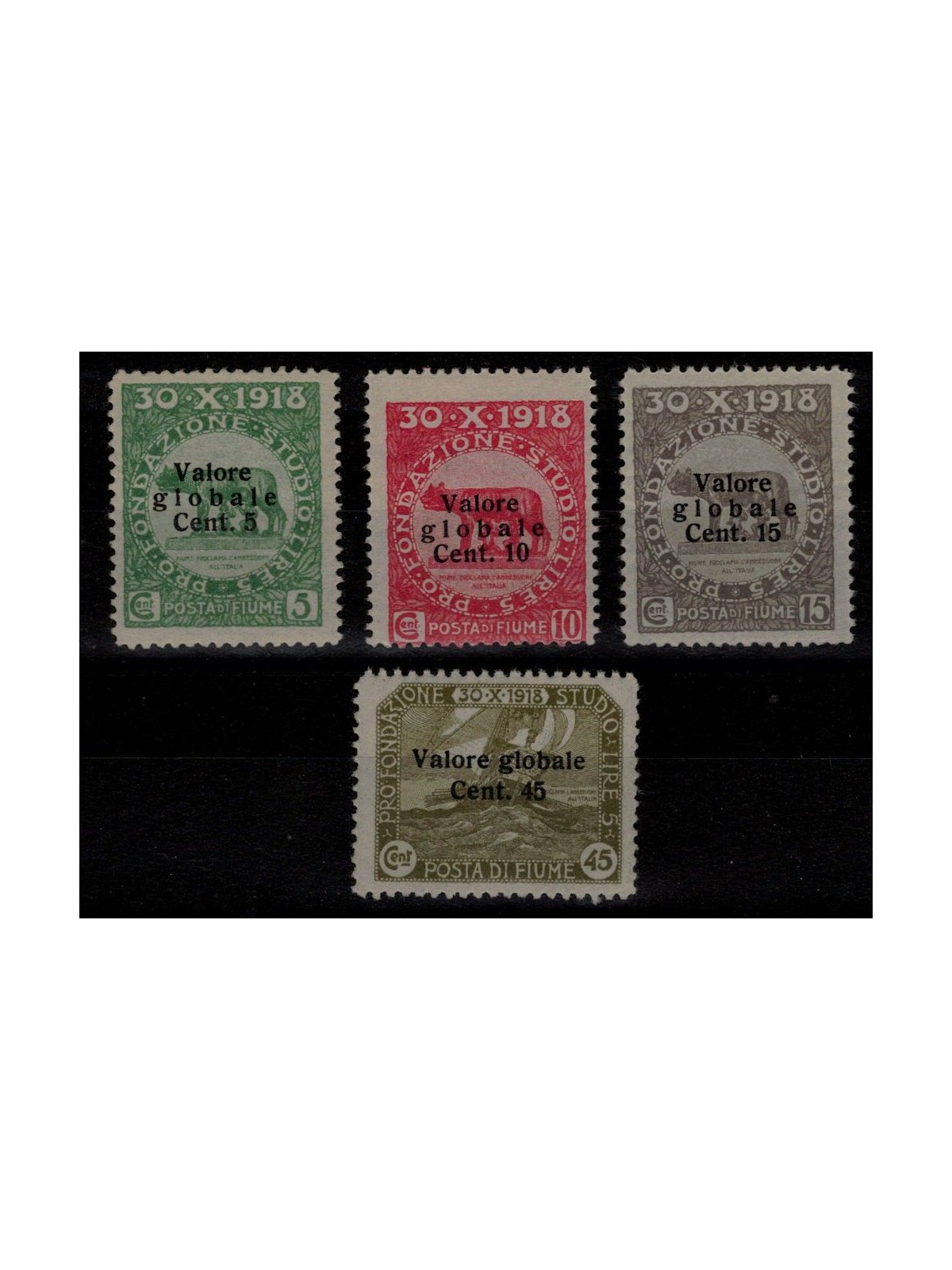 FIUME 1920 Valore globale 4v MNH** ©