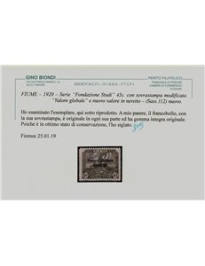 FIUME 1920 Valore globale 4v MNH** ©