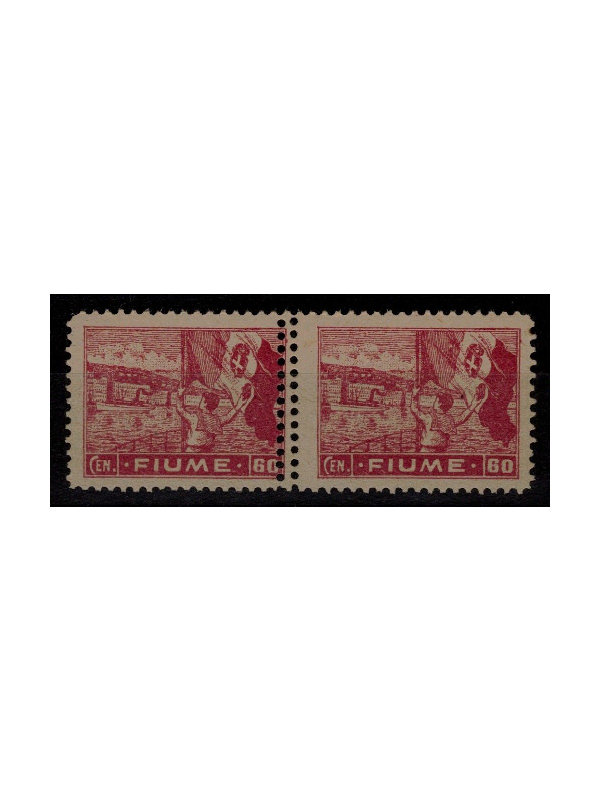 RIVER 1919 Variety Allegories 60c carmine (double perforation) 2v MNH** ©