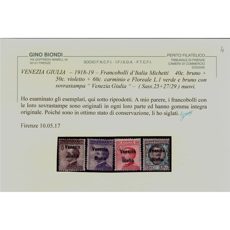 VENEZIA GIULIA 1918 Serie ordinaria 11v MNH** ©